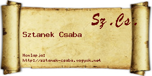 Sztanek Csaba névjegykártya